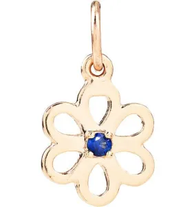 Birthstone Flower Charm With Blue Sapphire