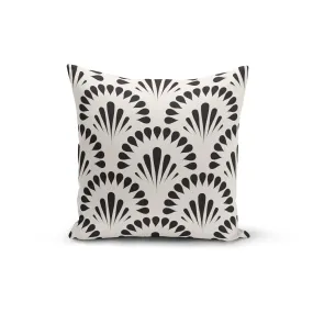 Black Cream Floral Pillow Cover