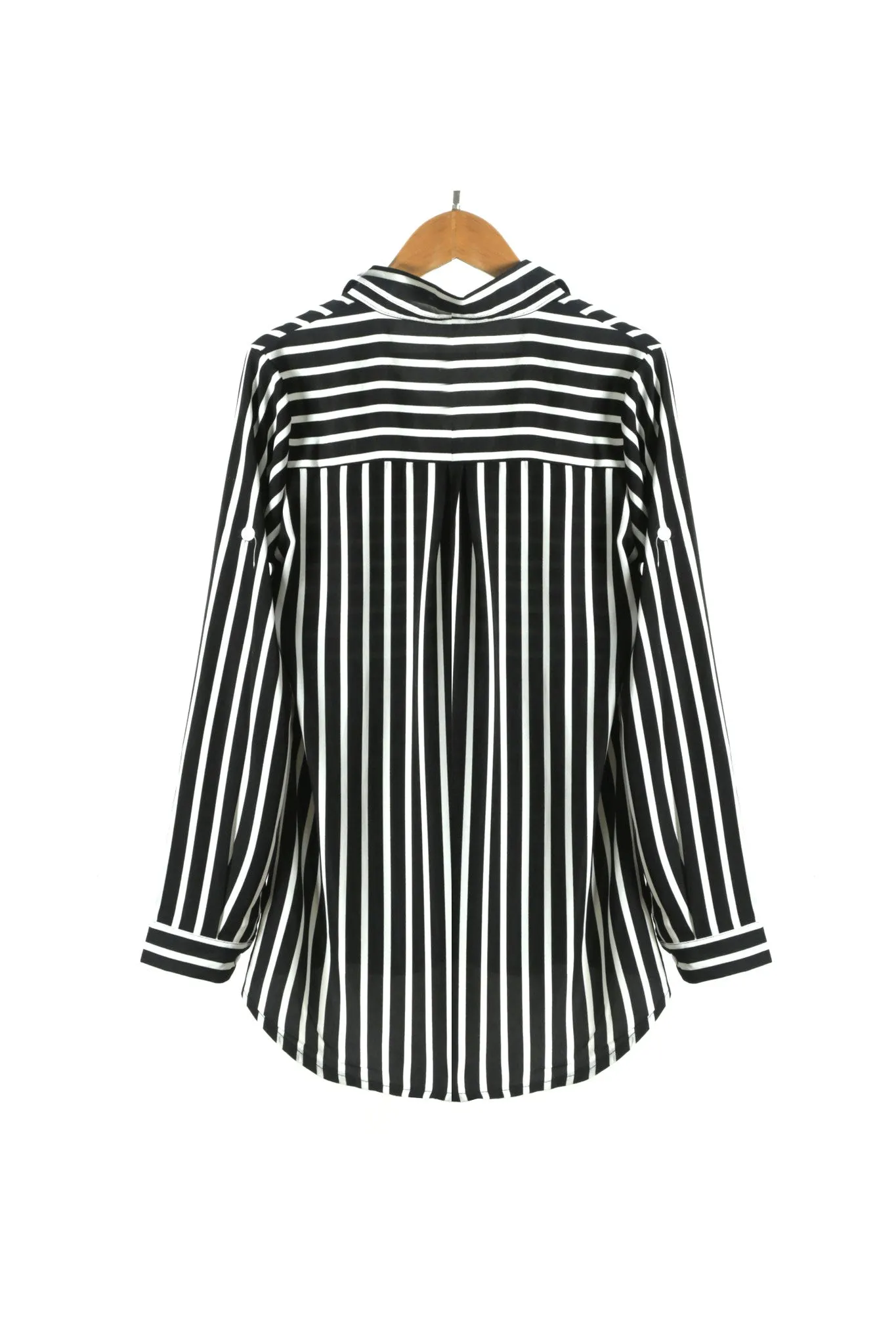 Black Or White Striped Long Sleeved Shirt