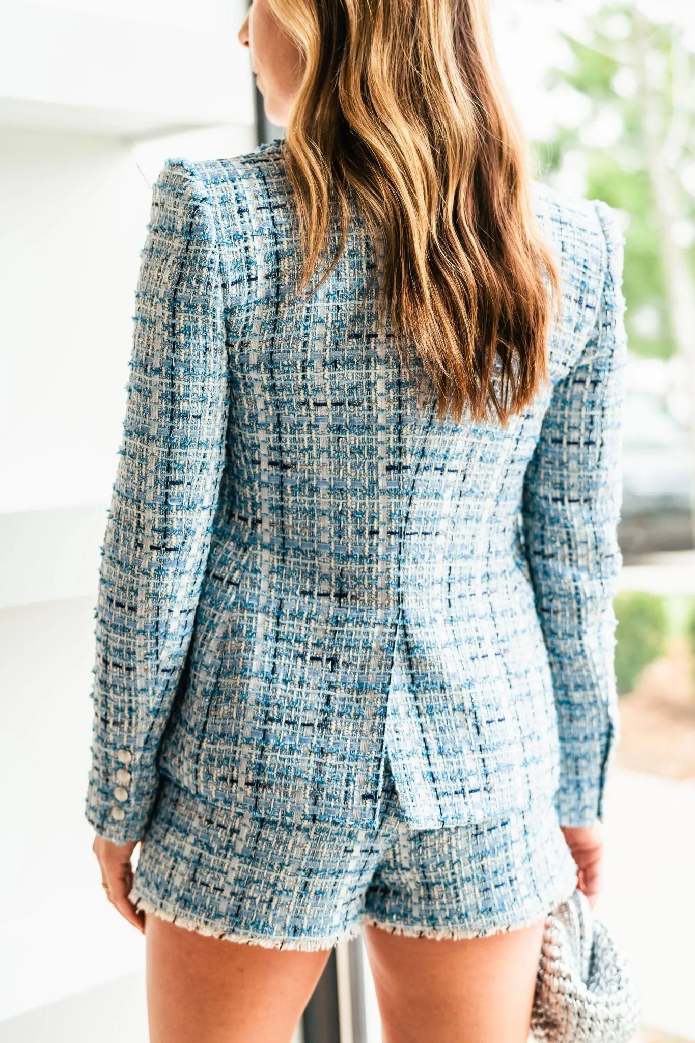 Blue Eliza Tweed Blazer