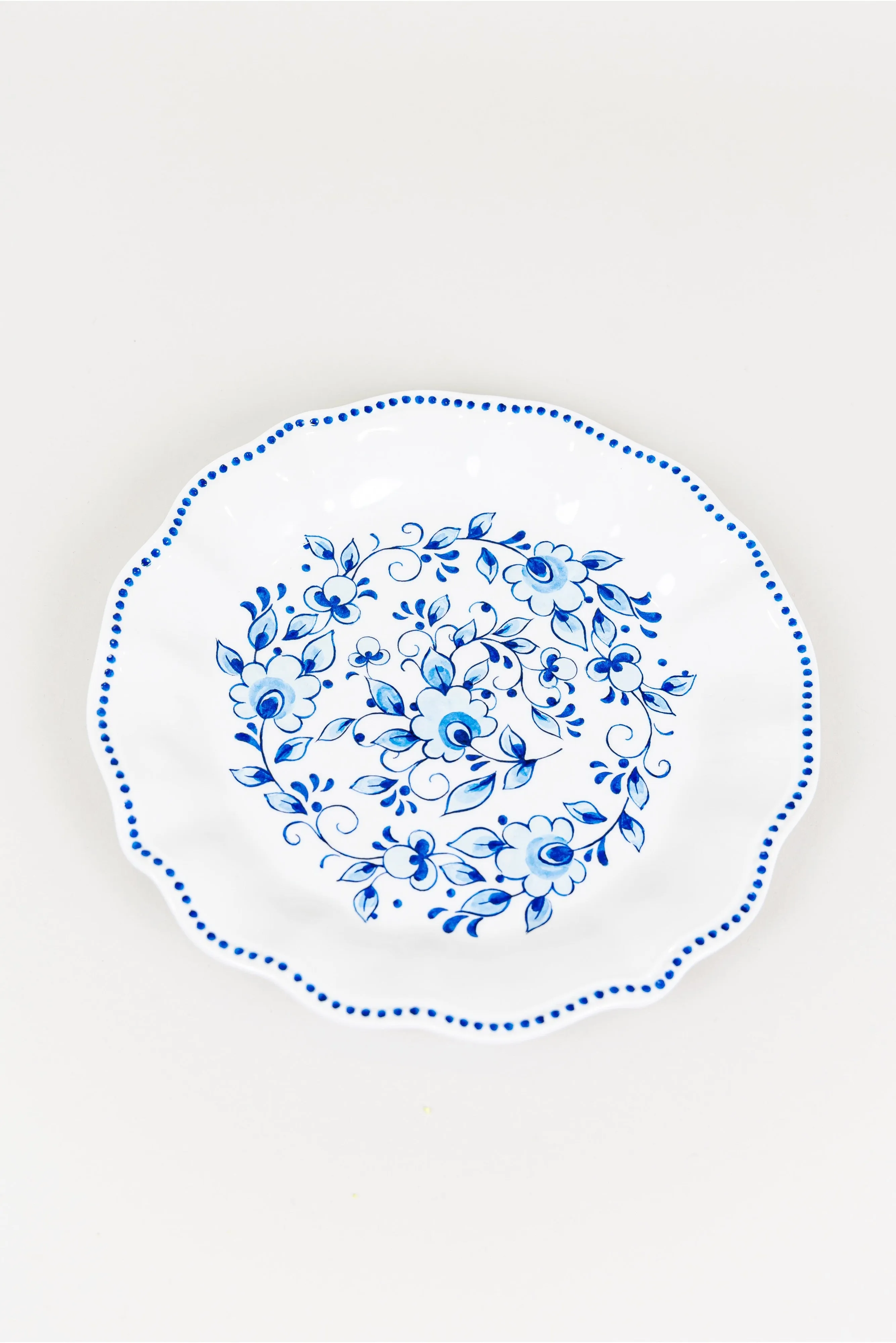 Blue Floral Melamine Plate