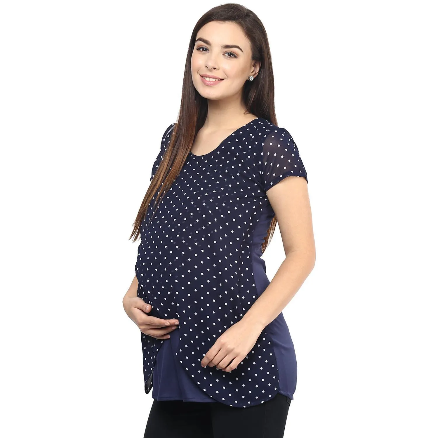 Blue Maternity and Pregnancy Top