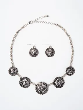 Bridget Western Concho Link Necklace Set