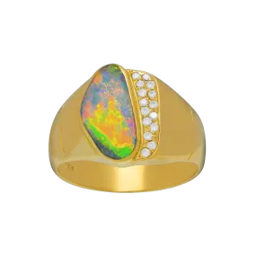 Bright Flash Crystal Opal Ring