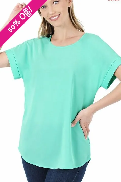 Brilliant Boat Neck Top in Mint