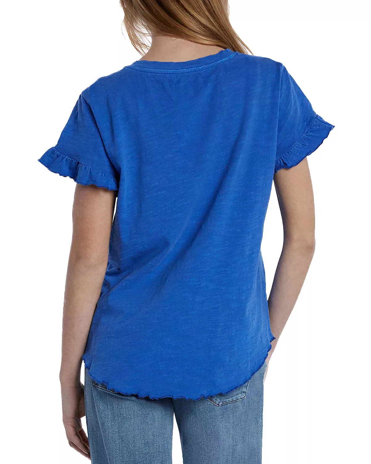 BT6420Kb Billy T Ruffle V-Neck Tee