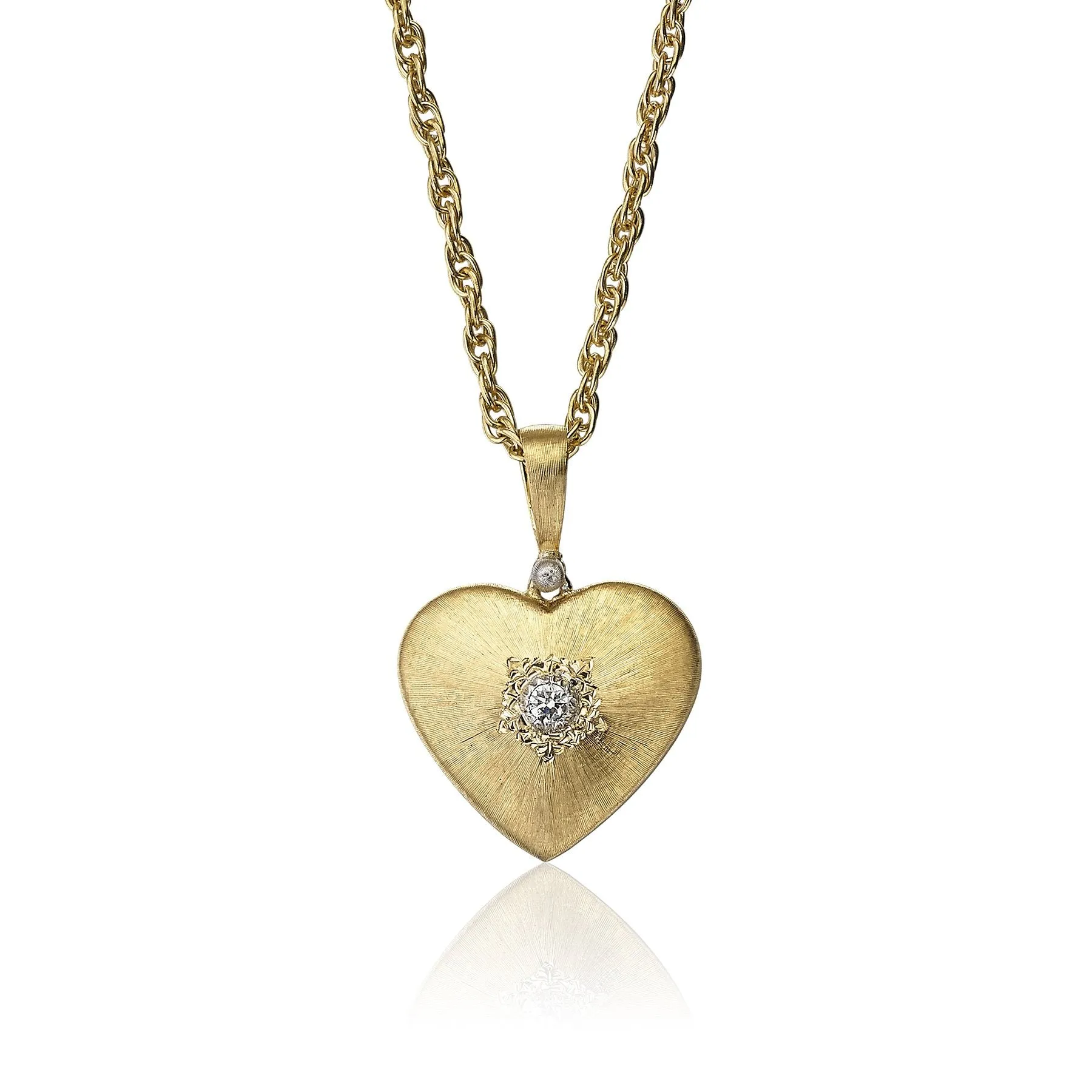 Buccellati - Macri Heart - Pendant Necklace with Diamonds, 18k Yellow Gold