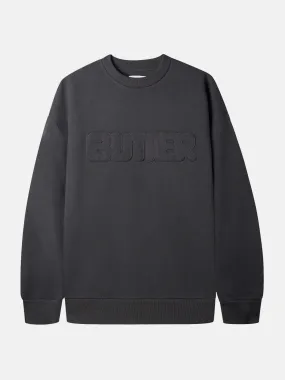 Butter Goods Fabric Applique Crewneck - Washed Black