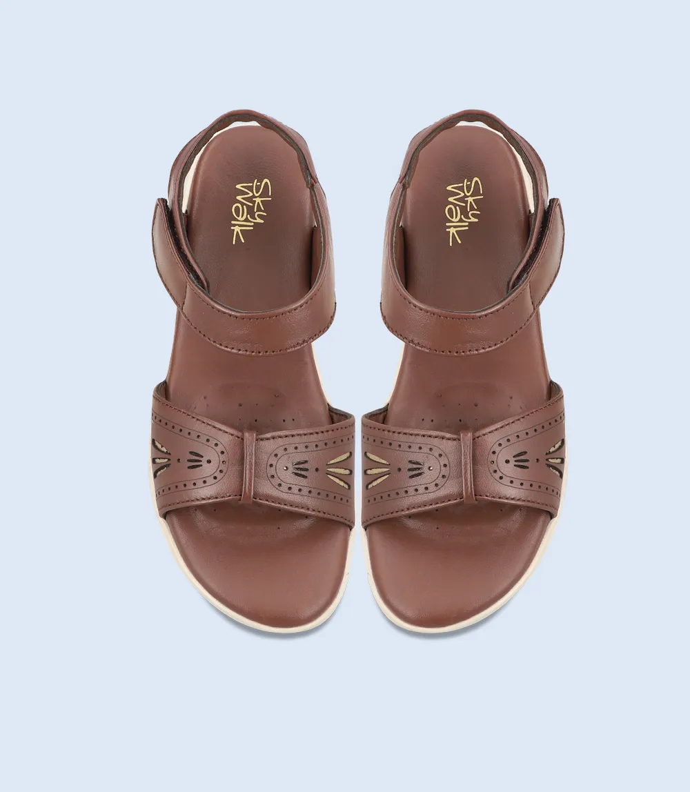 BW7654-BROWN-Women Comfort Sandal