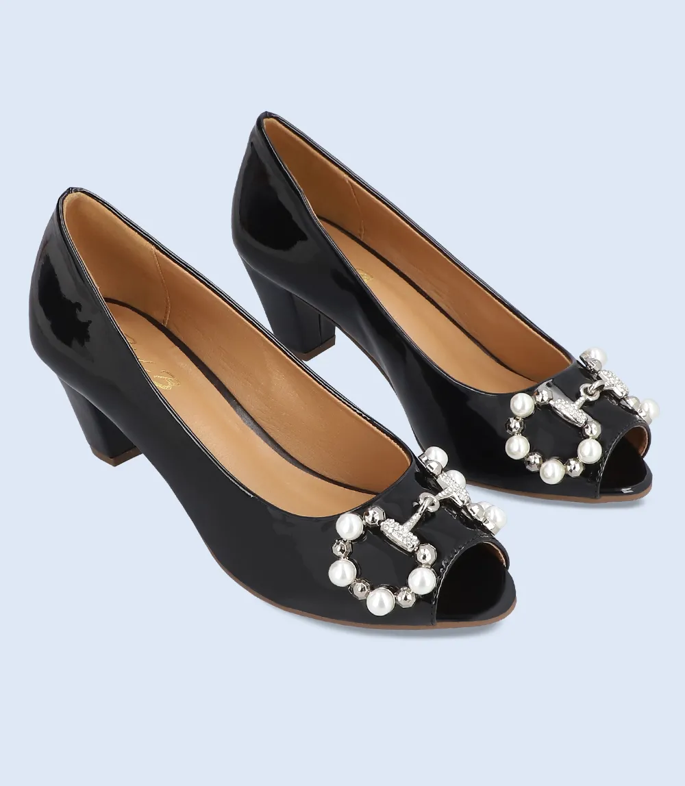 BW8341-BLACK-Women Casual Peep Toe's