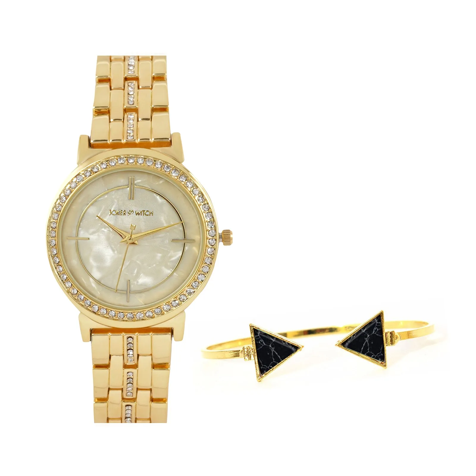 Caddie Gold Watch Bracelet Stack