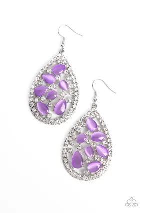 Cats Eye Class Purple Earrings - Paparazzi Accessories