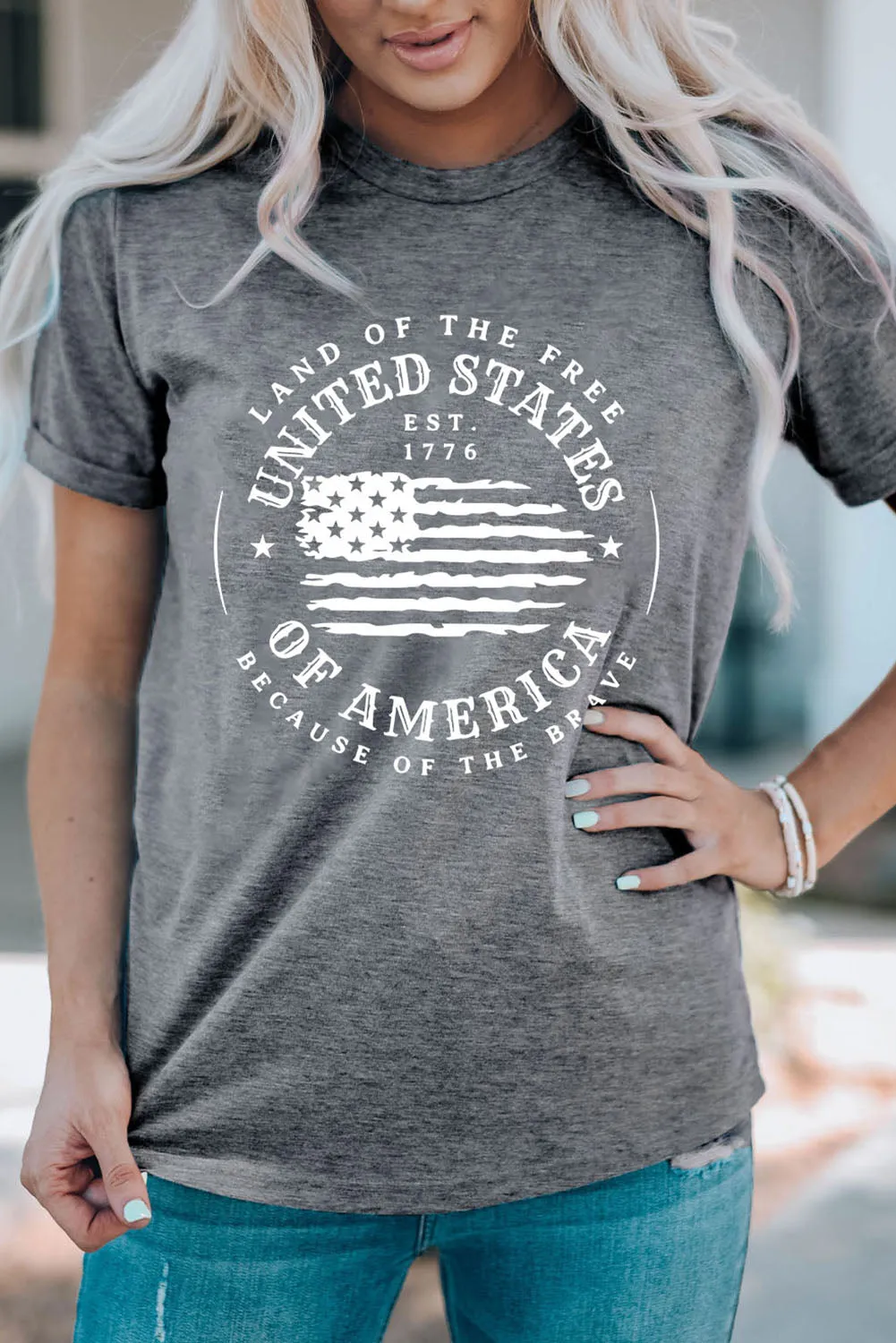 Celebrate America's Independence Day with our US Flag Graphic Short Sleeve Tee – Perfect for Fourth of July festivities and showing your patriotic pride.