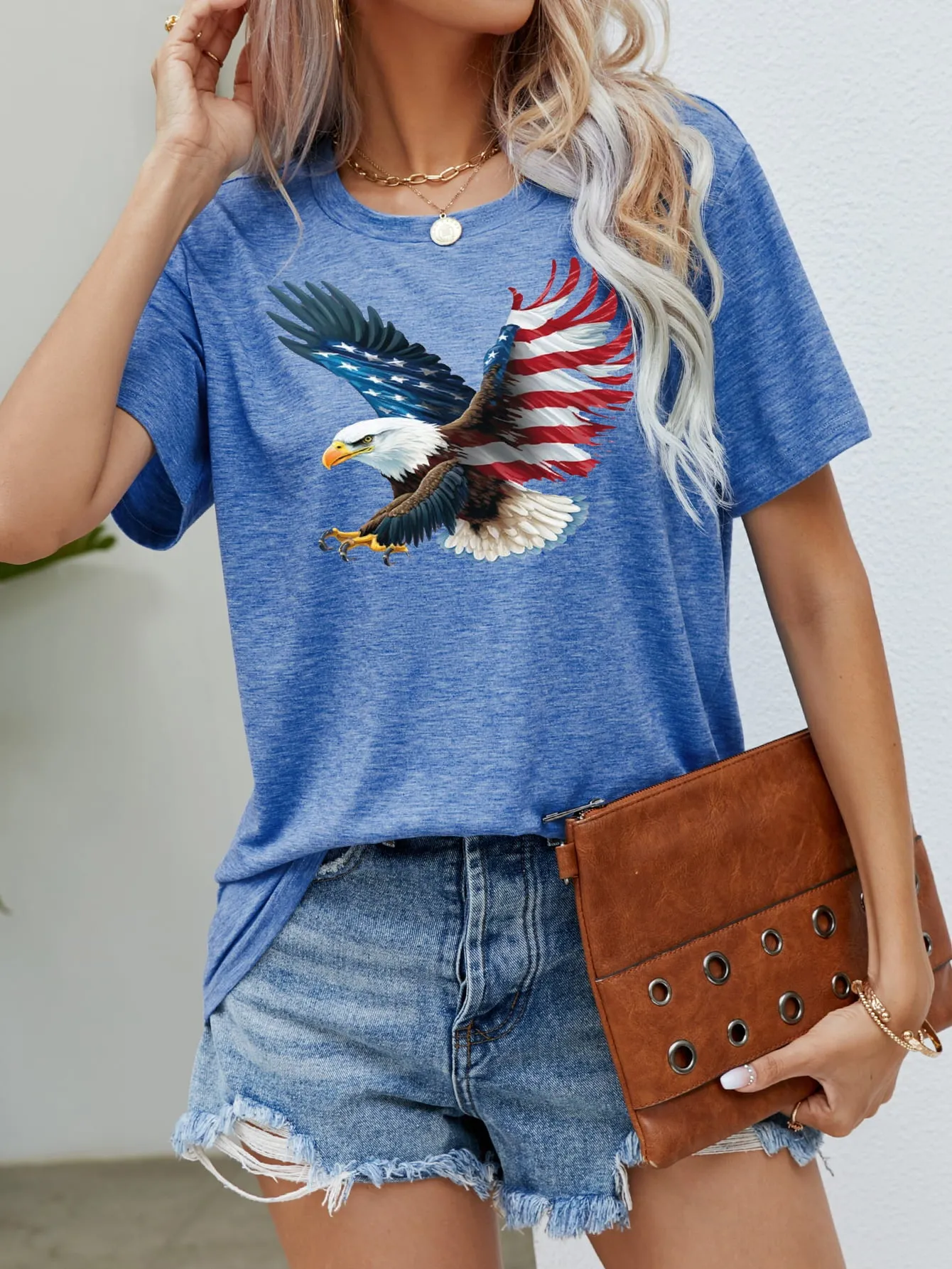 Celebrate Independence Day with our America Fourth of July US Flag Eagle Graphic Tee - Perfect for Showing Patriotism and Freedom