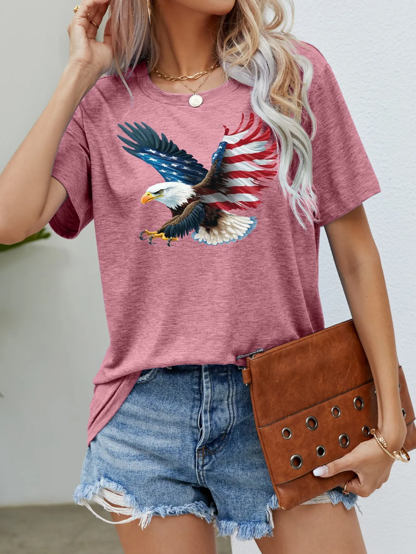 Celebrate Independence Day with our America Fourth of July US Flag Eagle Graphic Tee - Perfect for Showing Patriotism and Freedom