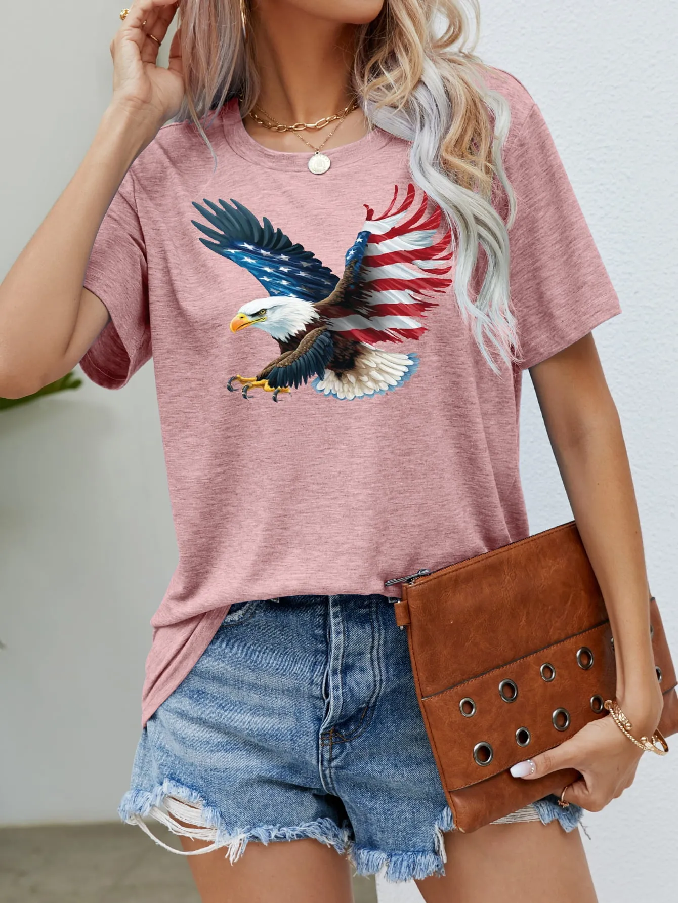 Celebrate Independence Day with our America Fourth of July US Flag Eagle Graphic Tee - Perfect for Showing Patriotism and Freedom