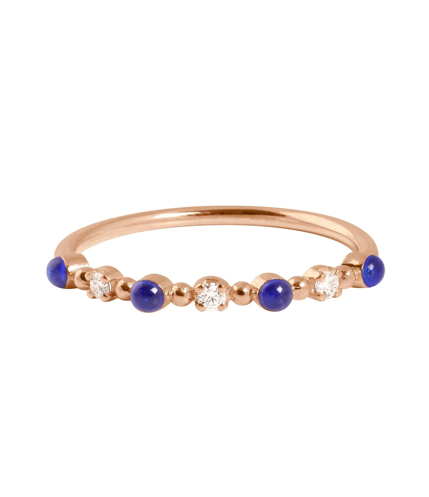 Classic Gigi 3 Diamond Lapis Ring, Rose Gold, Size 5.75