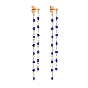 Classic Gigi dangling Lapis earrings, Rose Gold