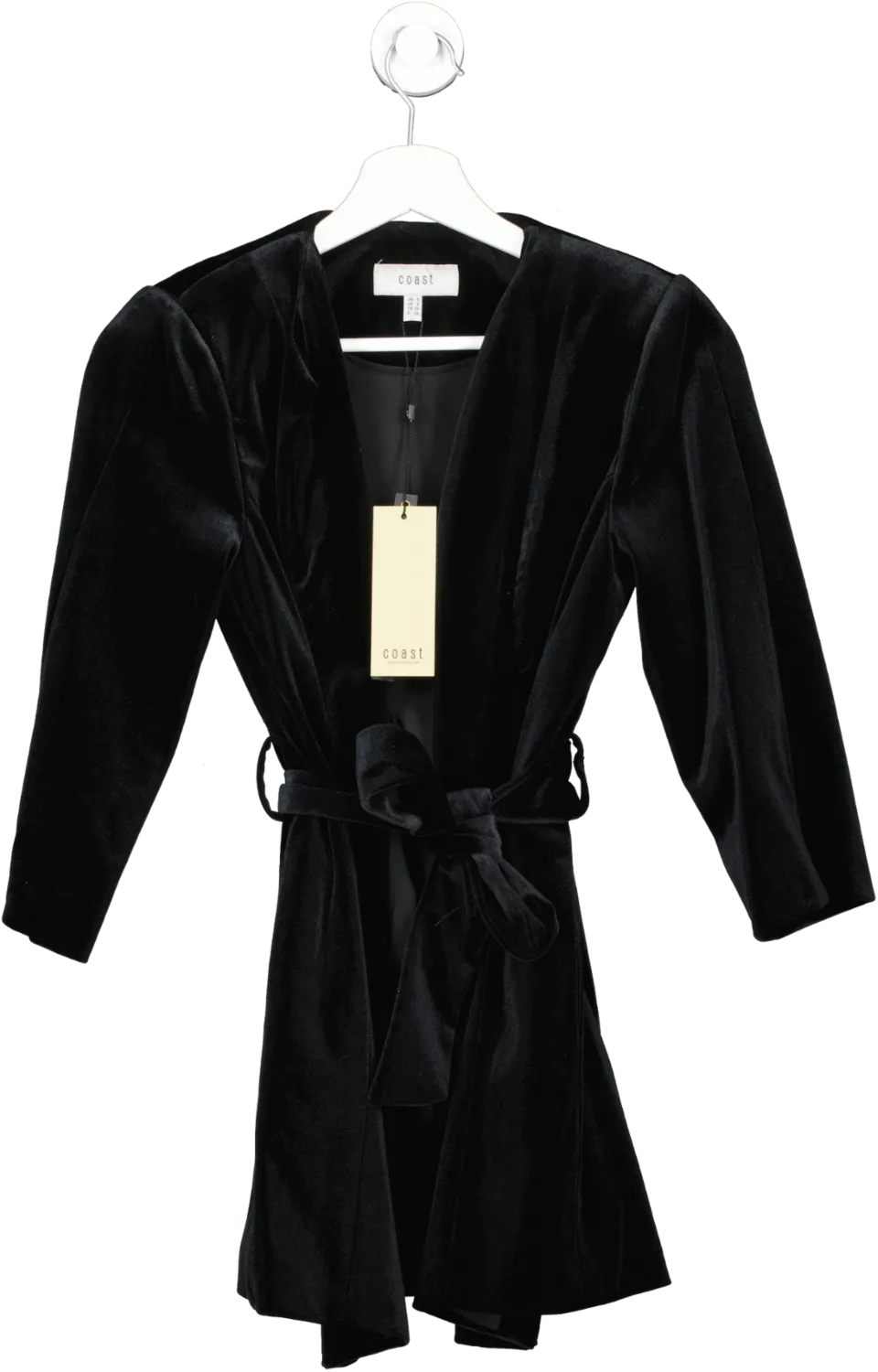 Coast Black Viv Velvet Tie Wrap Jacket BNWT UK 8