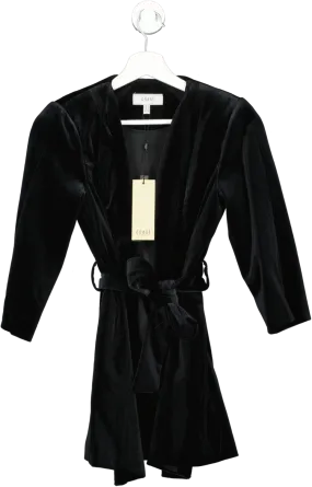 Coast Black Viv Velvet Tie Wrap Jacket BNWT UK 8