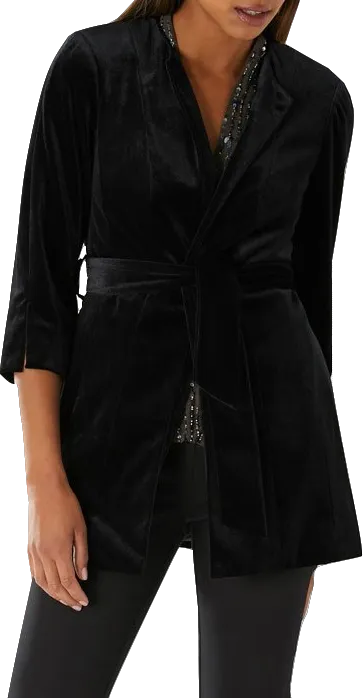 Coast Black Viv Velvet Tie Wrap Jacket BNWT UK 8