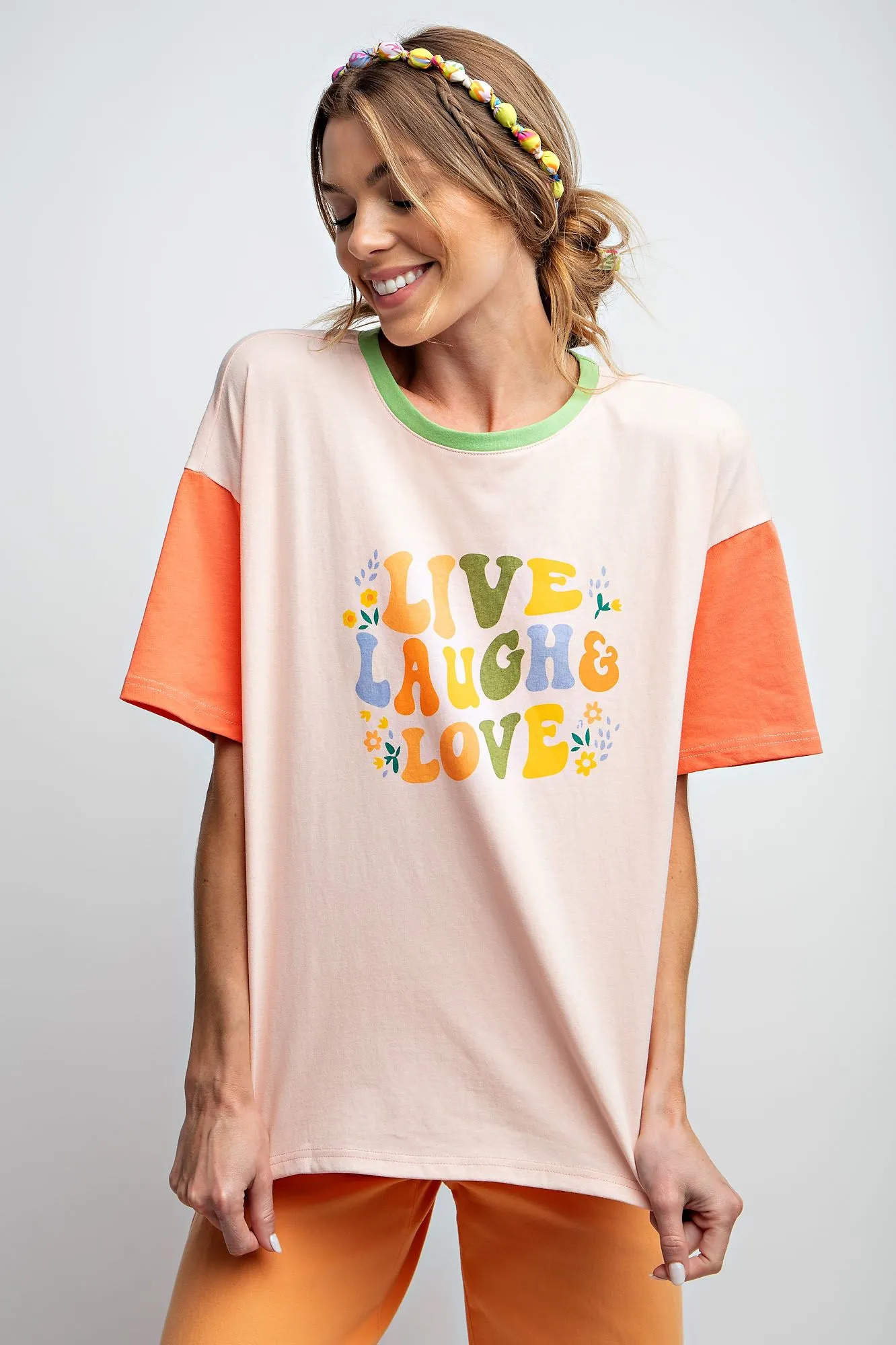 Color Block Jersey Live Laugh Love Top