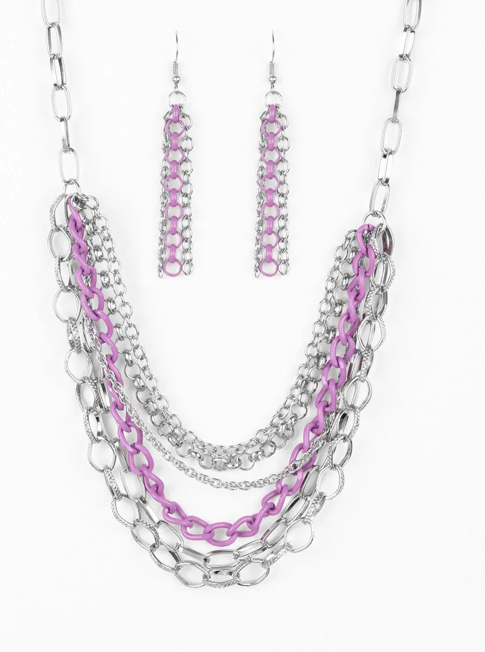   Color Bomb Purple Necklace Set