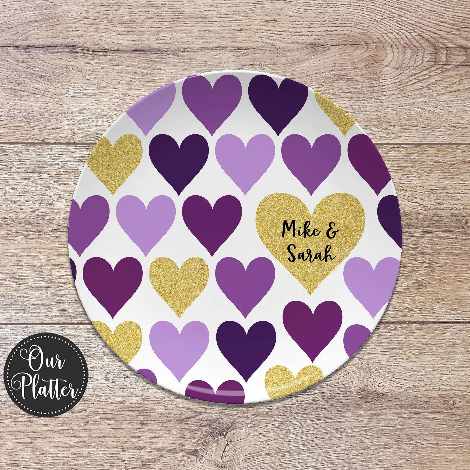 Colorful Hearts Personalized Plates