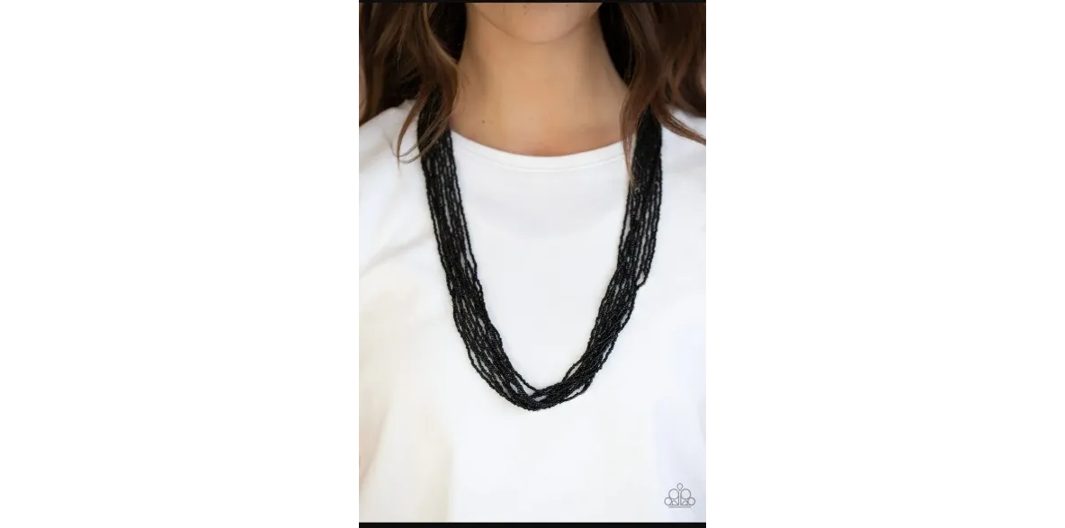 Congo Colada - Black Paparazzi Seed Bead Necklace