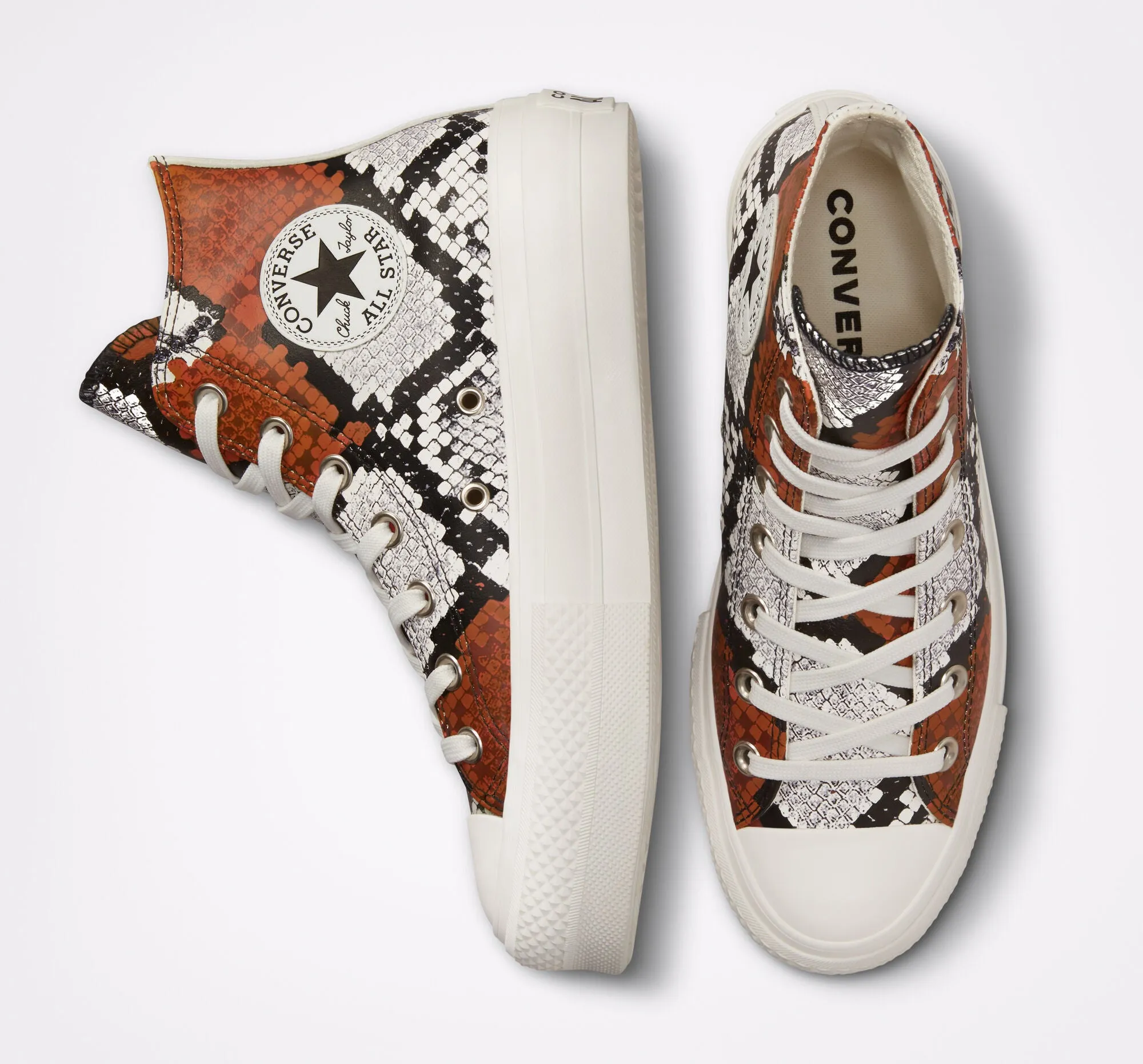 Converse Chuck Taylor All Star Lift 573082C vintage white black orange women's sneakers shoe