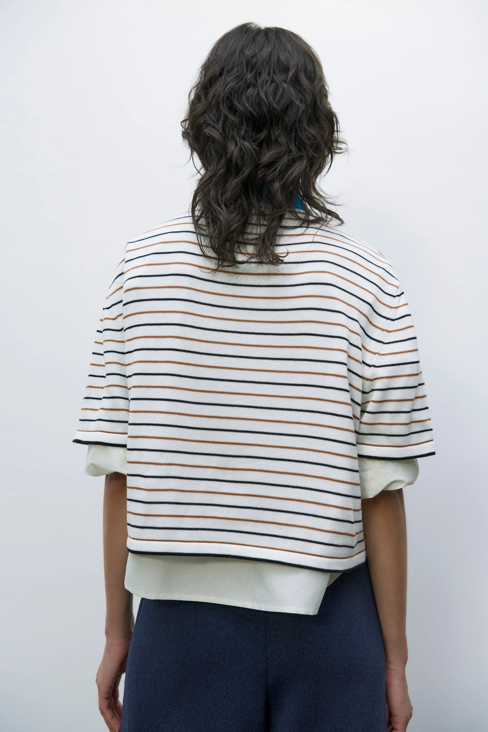 Cordera - Cotton Striped T-Shirt - Cerúleo