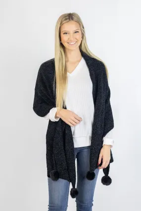 Cozy Black Wrap Scarf