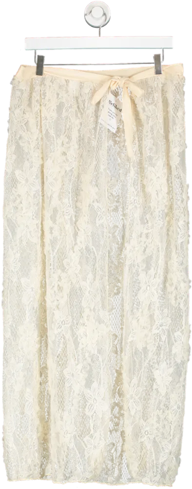 Cream Lace Wrap Around Maxi Skirt UK XL