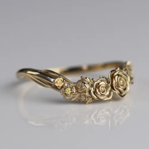 Custom Gold Rose Band  975.00