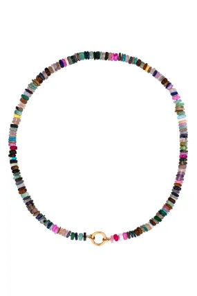 Dark Tone Mixed Opal Bead Necklace