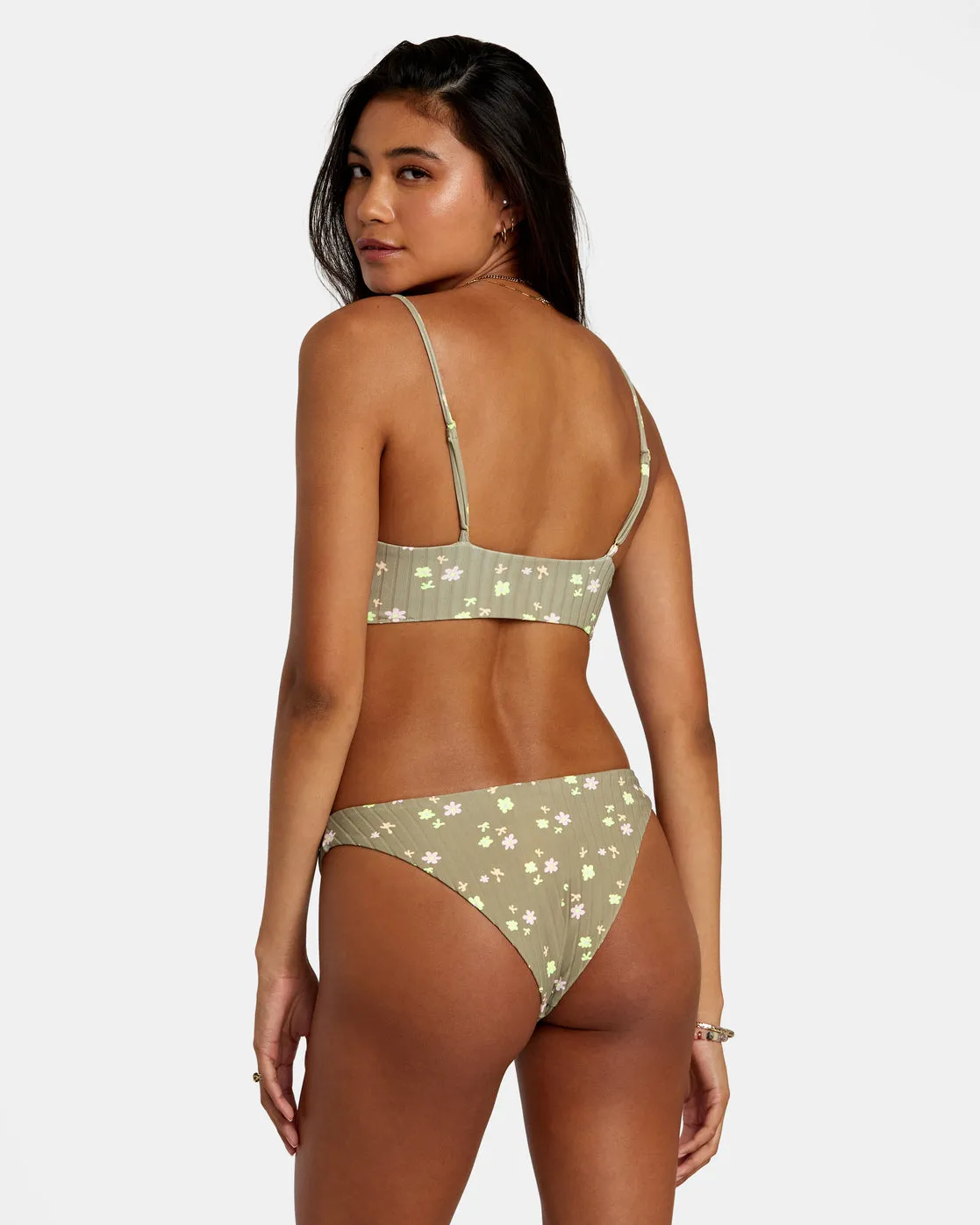 Decoupage High Leg Bikini Bottoms - Aloe