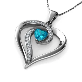 DEPHINI Elegant aqua necklace for Women 925 sterling silver pendant