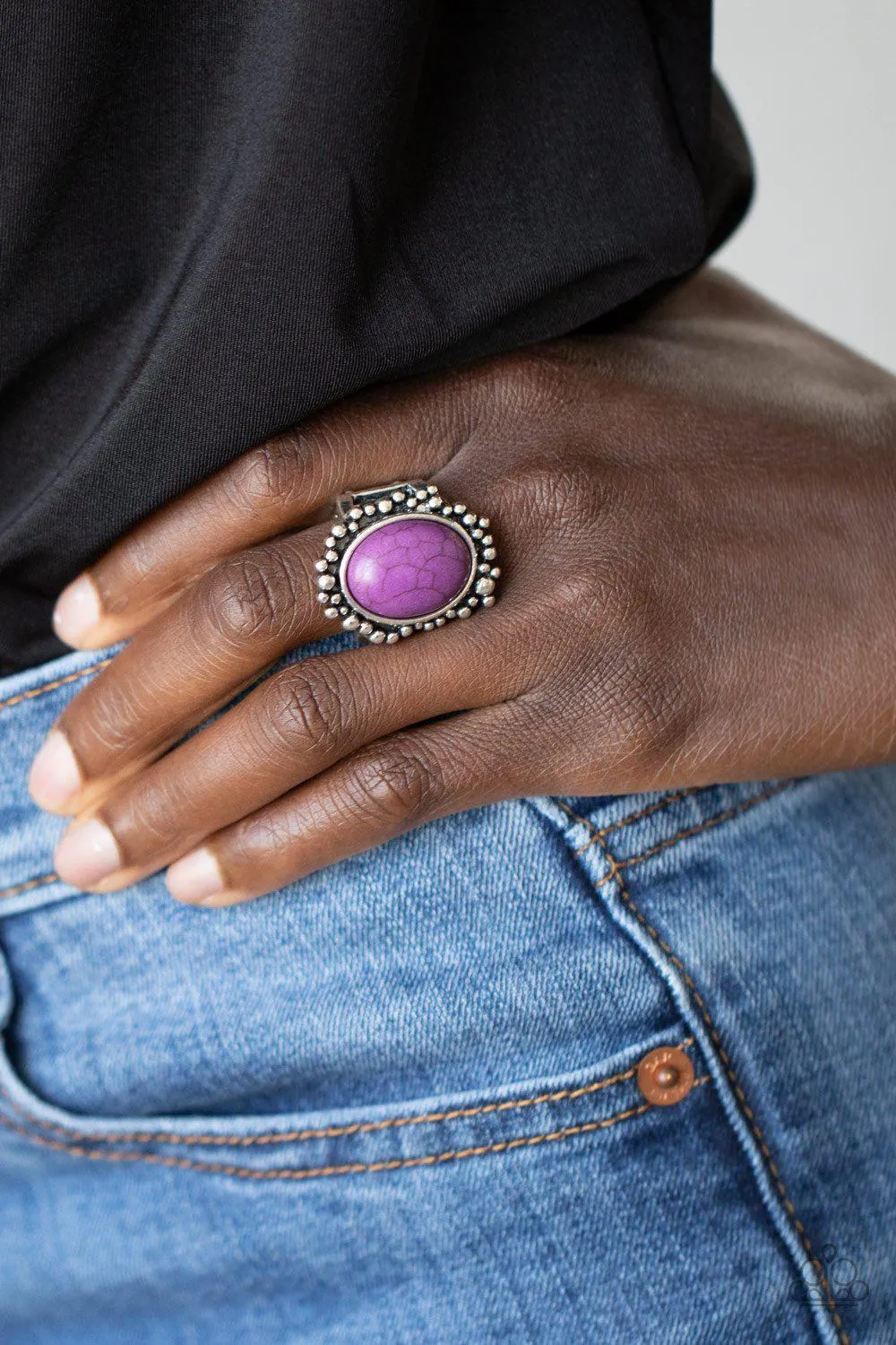 Desert Mine Purple Stone Ring - Paparazzi Accessories