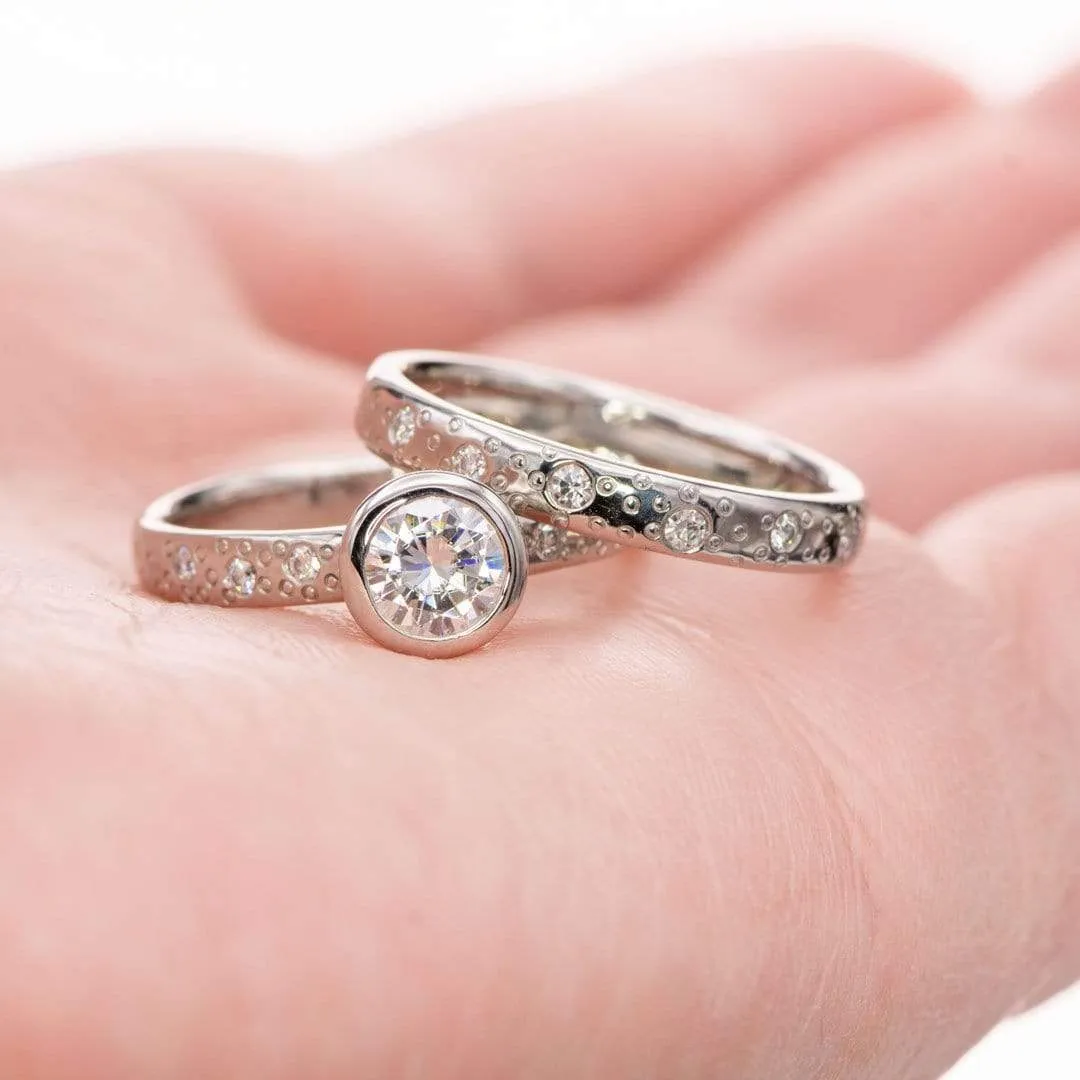 Diamond Star Dust Wedding Ring