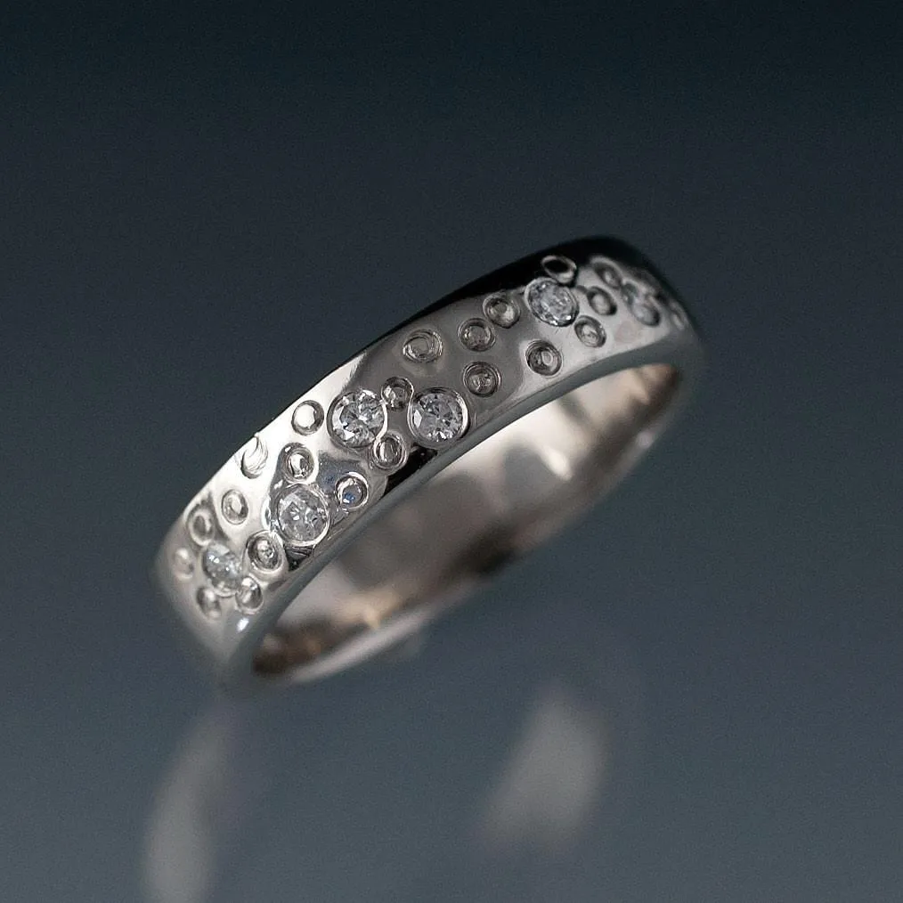 Diamond Star Dust Wedding Ring