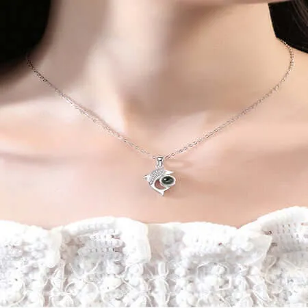 Dolphin Projection Necklace I Love You Necklace With Picture Inside