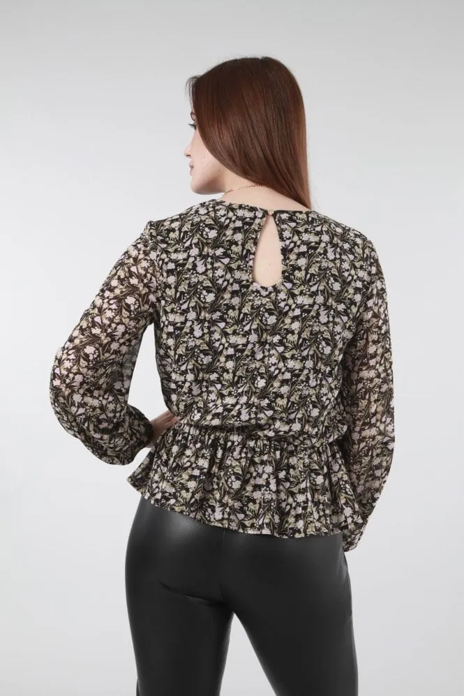 Double Second Floral Printed Wrap Top