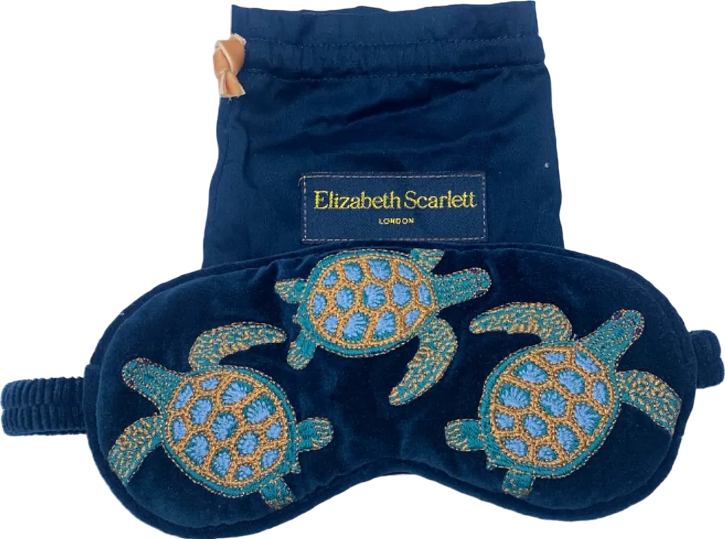 Elizabeth Scarlett Navy Velvet Turtle Eye Mask