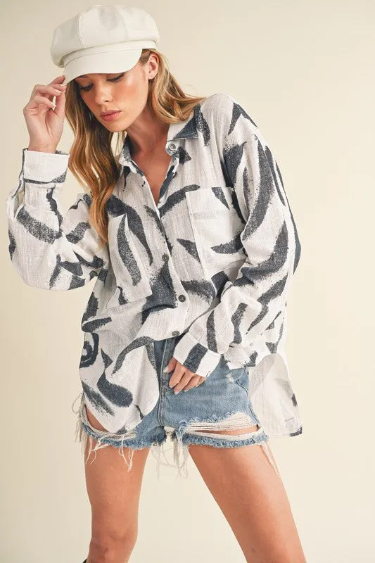 Elodie Printed Button Up Shirt