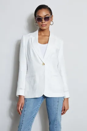 Embroidered Linen Blazer