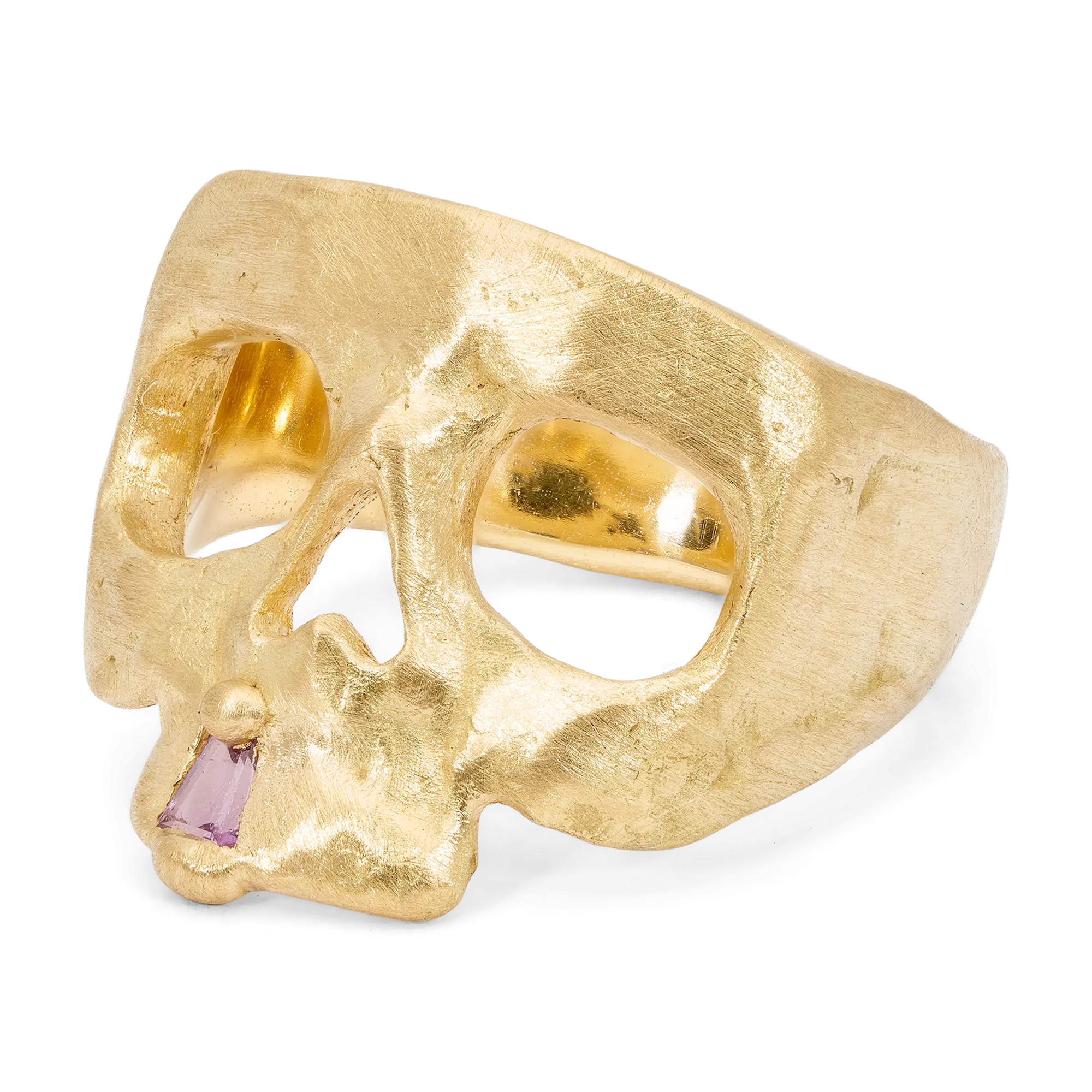 Extra Small Purple Snaggletooth Skull Ring - Made to Order