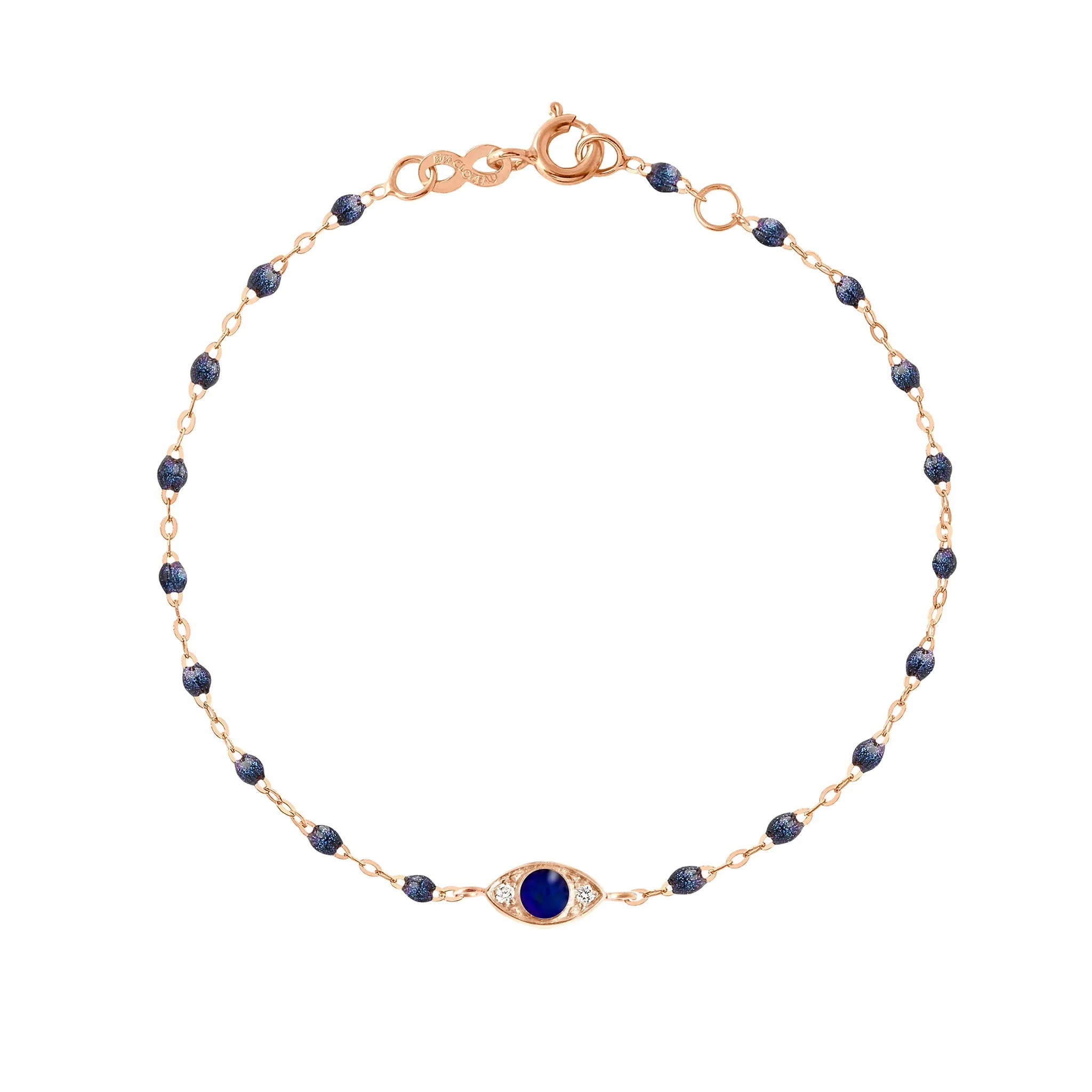 Eye Sparkle Diamond Bracelet, Midnight, Rose Gold, 6.7"