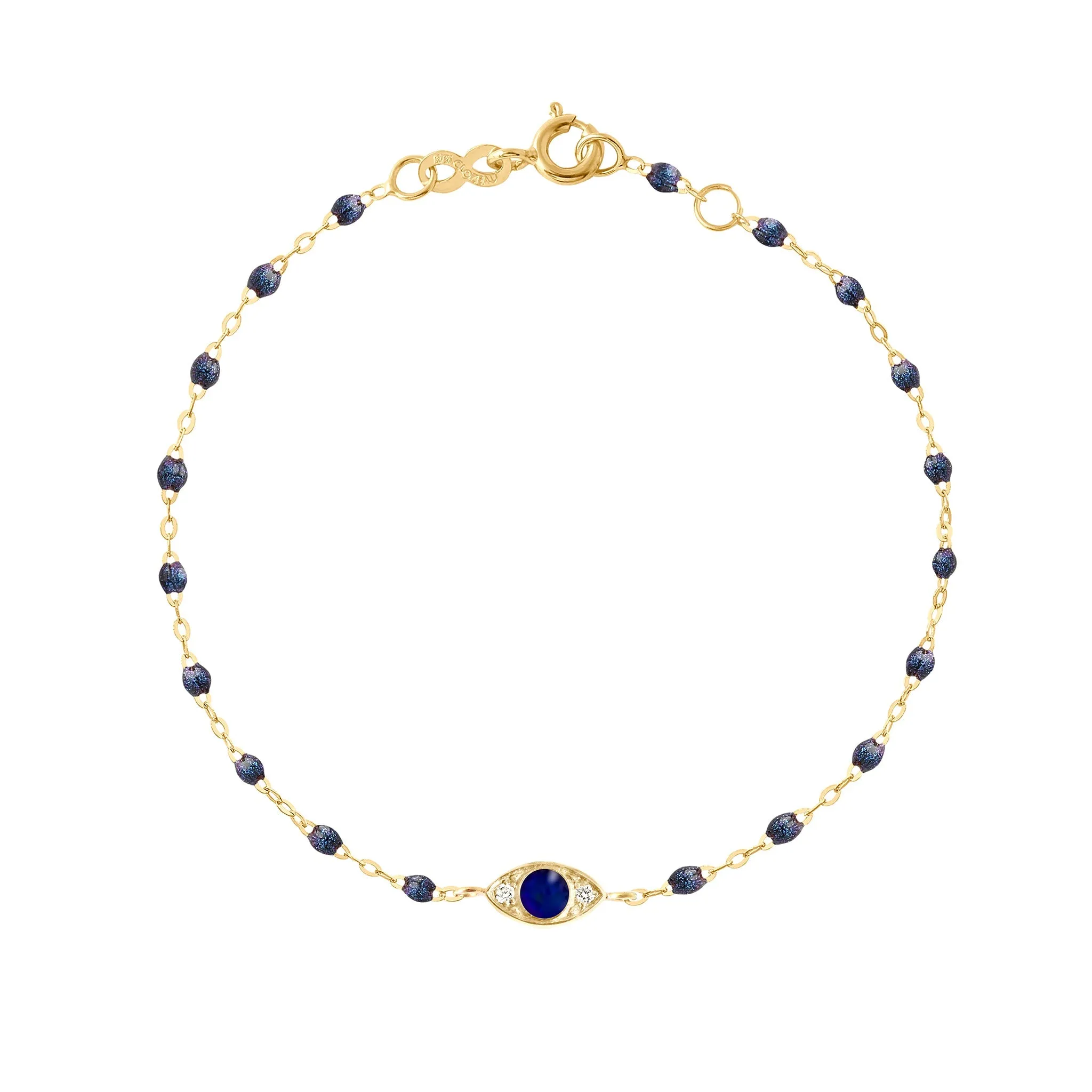 Eye Sparkle Diamond Bracelet, Midnight, Yellow Gold, 6.7"