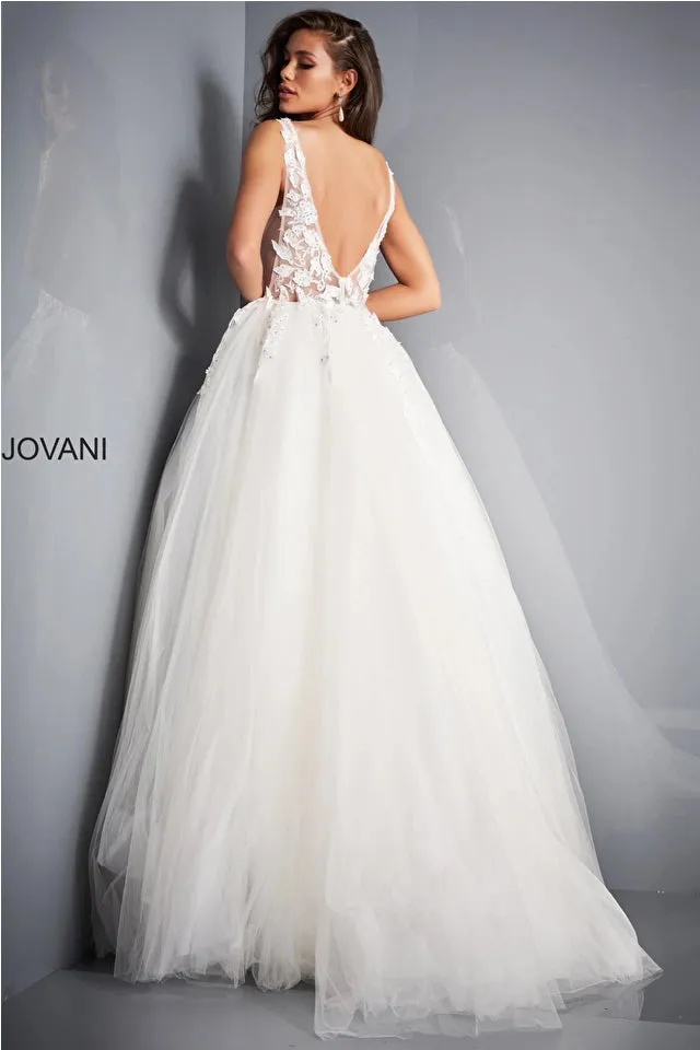 Farah | Floral Appliques Ball Gown | Jovani 02840