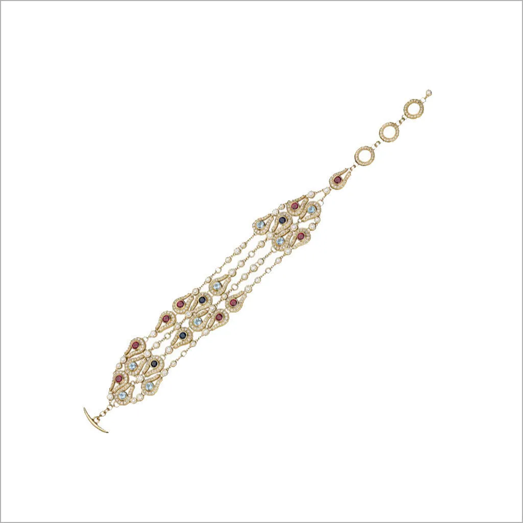 Fiamma 18K Gold & Multi-Stone Bracelet